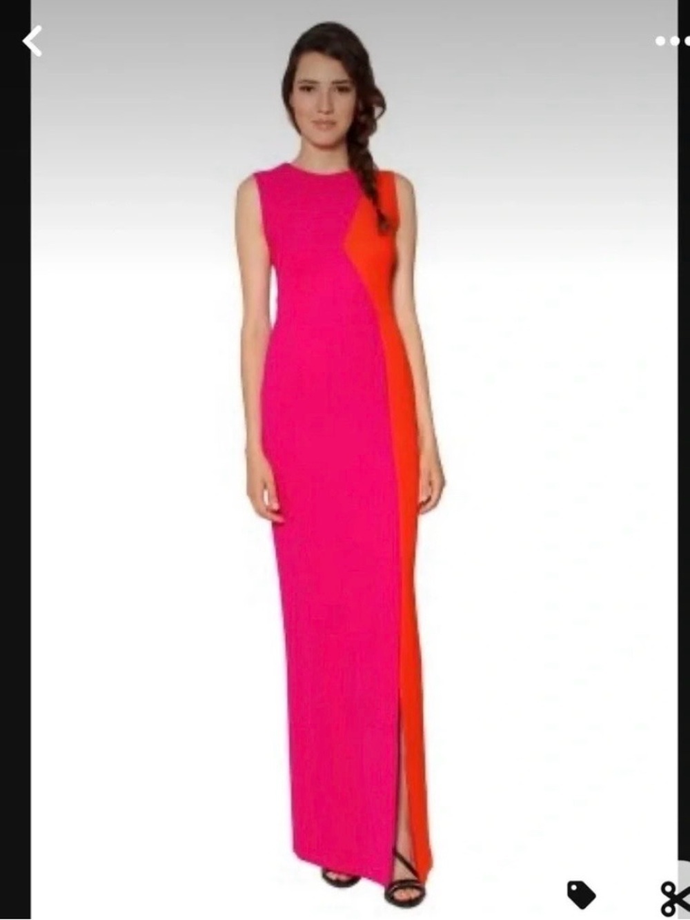 Raoul Colorblock Pink and Orange Sleeveless Maxi Dress Size 6 Formal Wedding